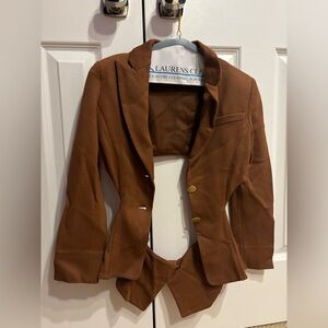 Emporio Armani Brown Semi-Cut out suit jacket
